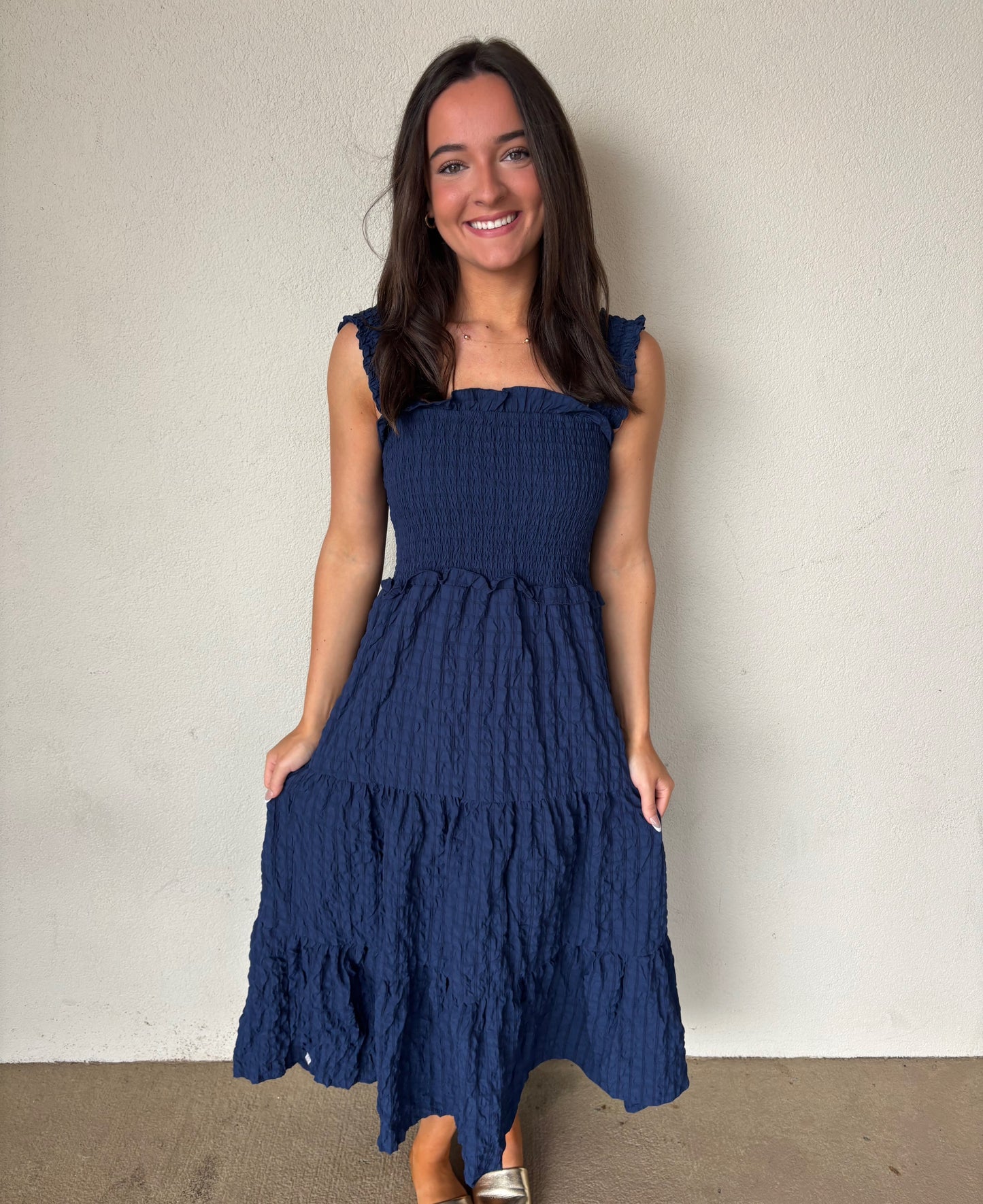 Spring Fever Maxi Dress in Navy Blue | Simply Southern