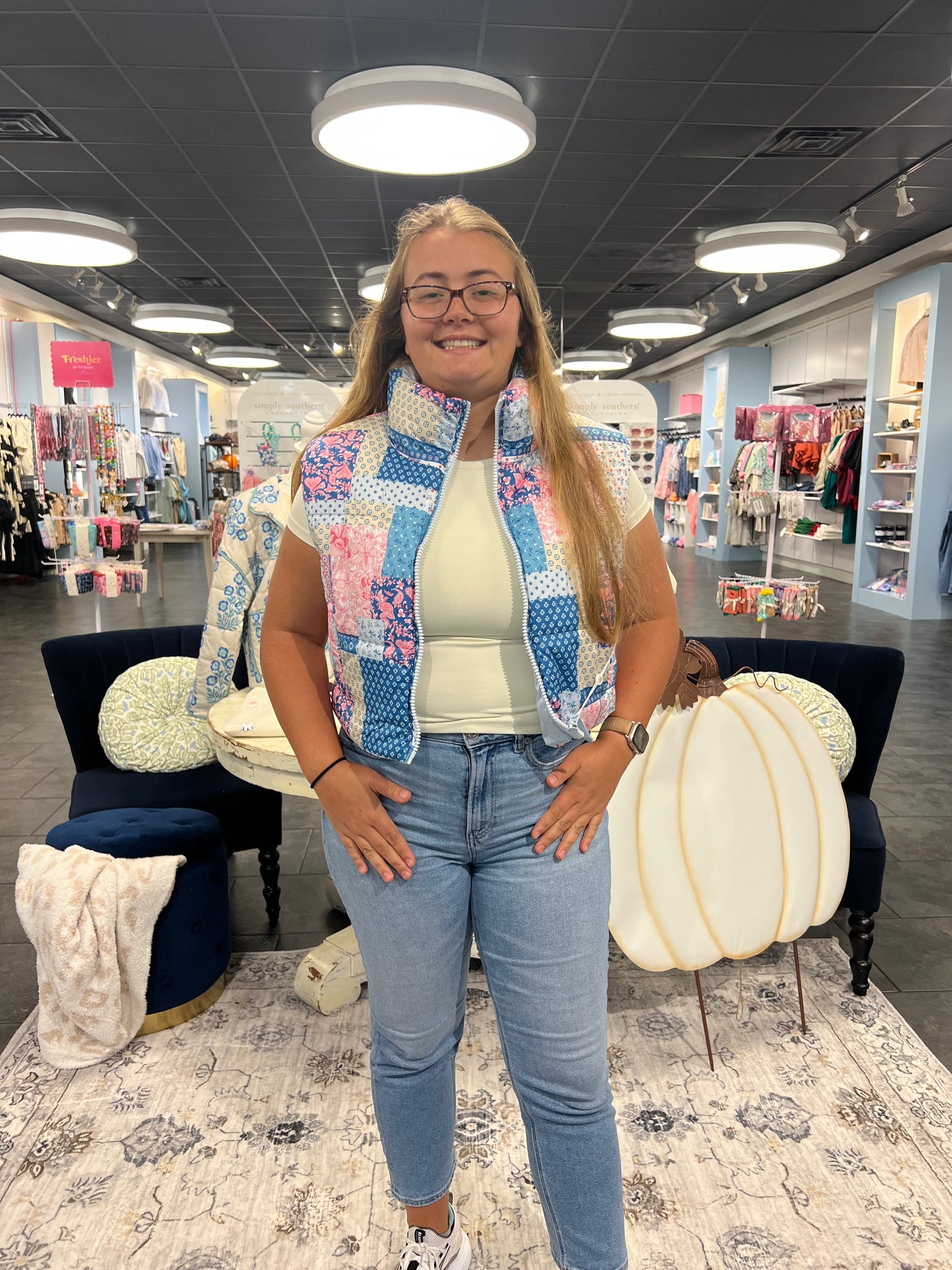 Petal Patchwork Puff Vest