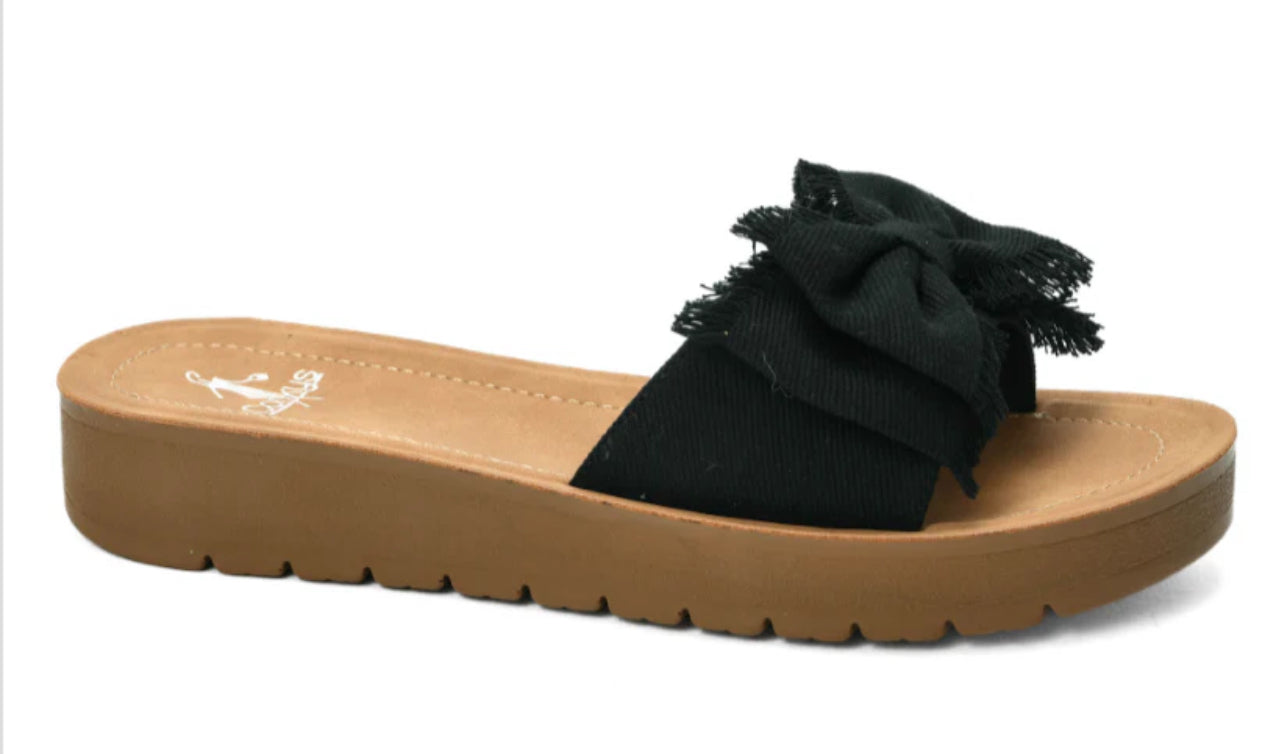 Beach Day Bows Sandal - black