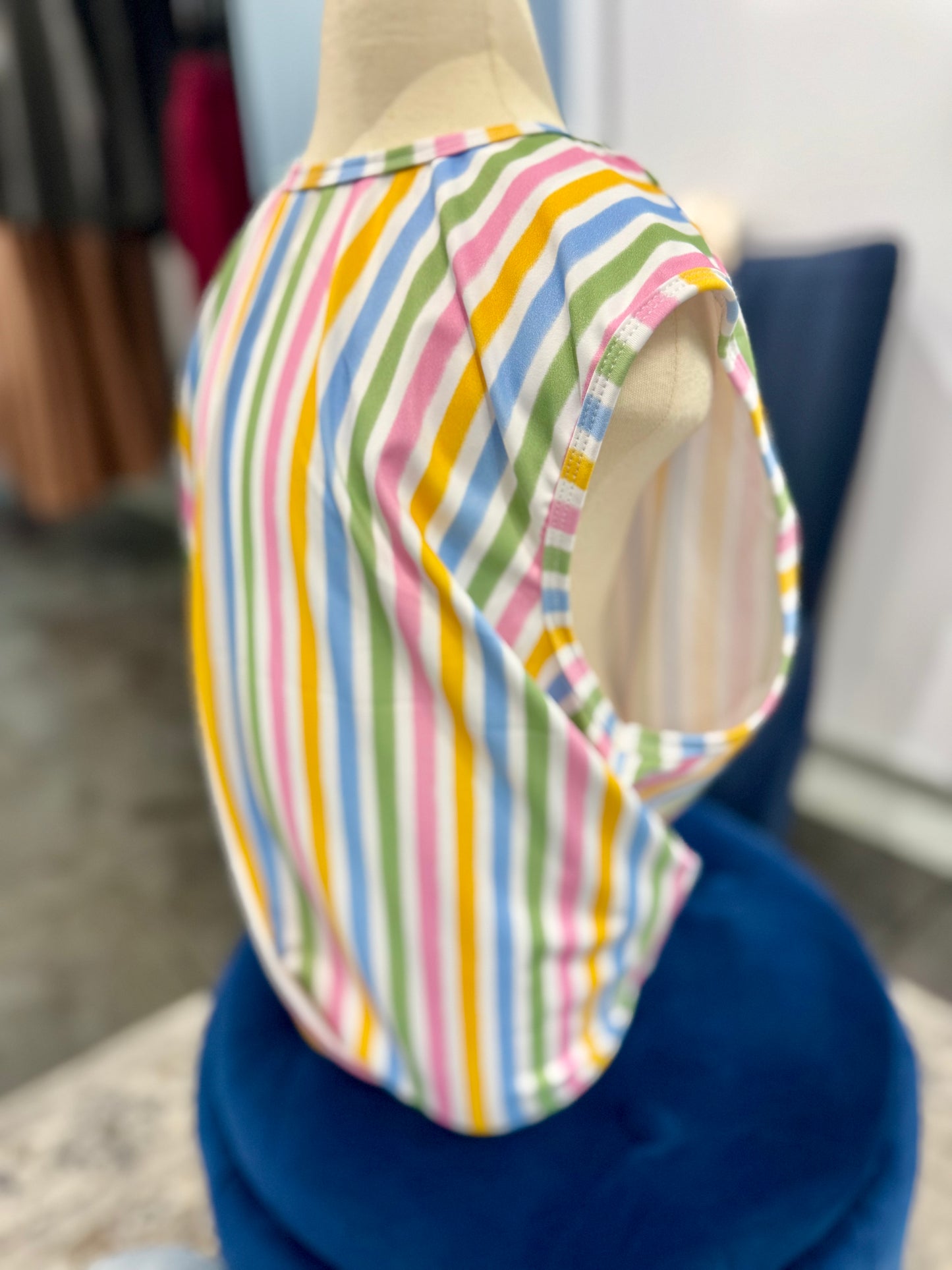 Girls Striped High Low Tank