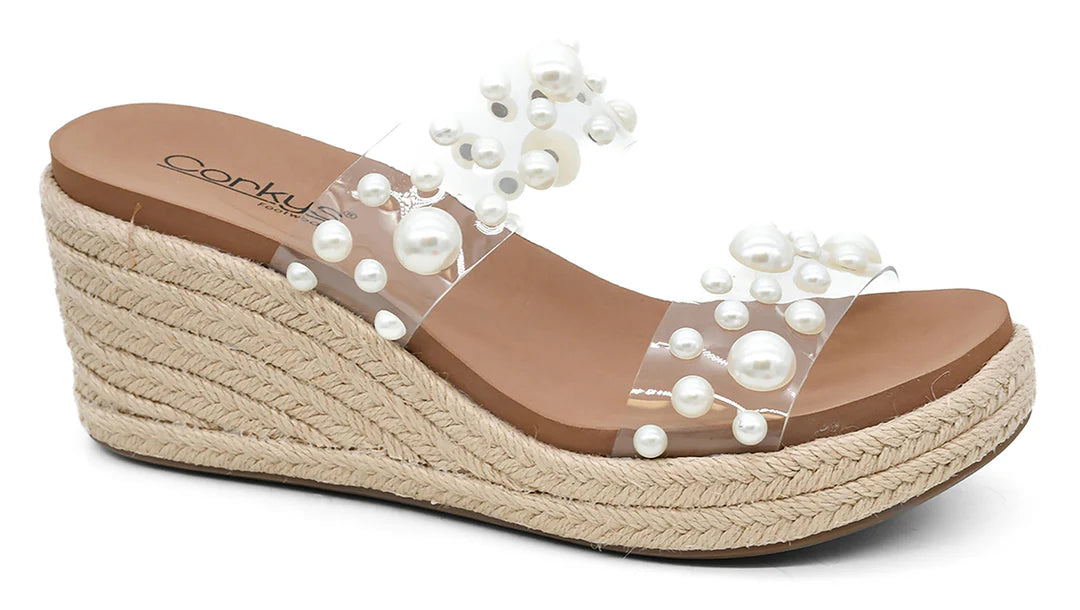 She’s Here Sandals in Clear | Corky