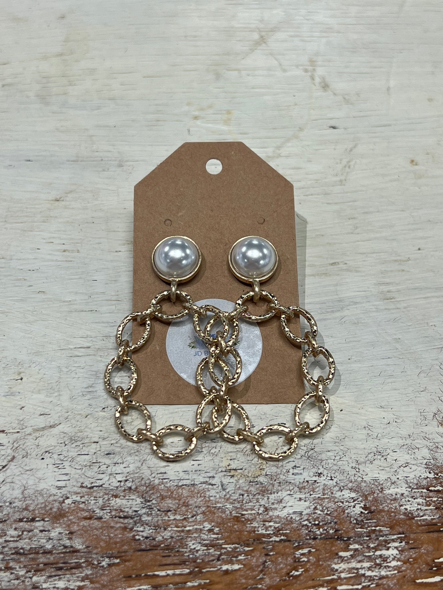 The Gold Chain Pearl Earrings