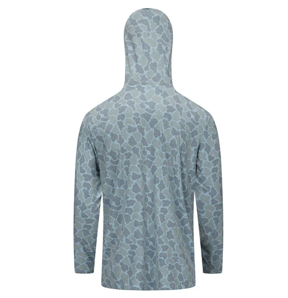 Youth Honey Hole Outdoor Long Sleeve Performance Hoodie in Frog Skin