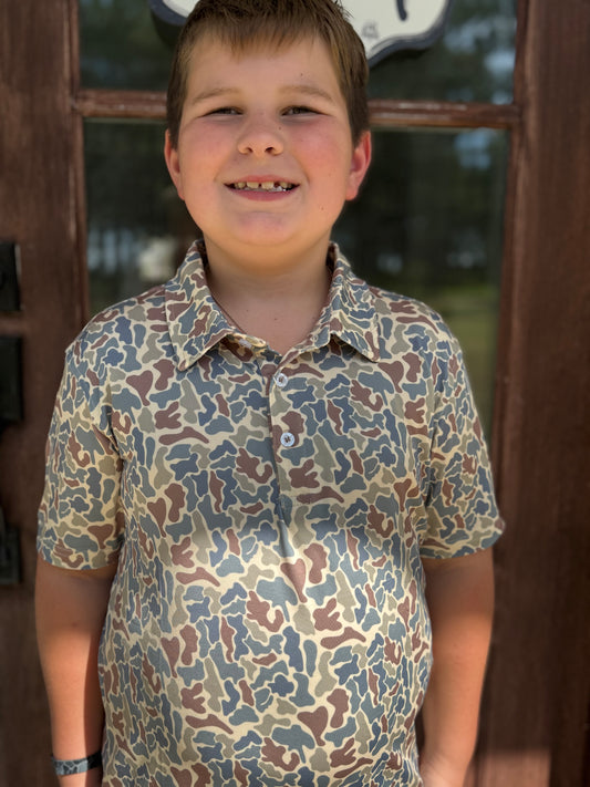 Boys Camo Polo