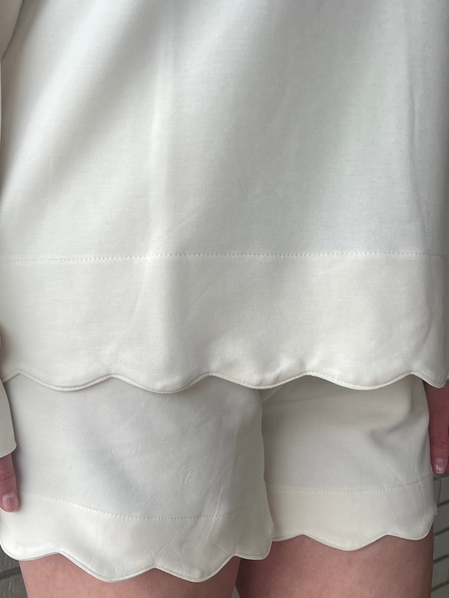 The Scalloped Cream Shorts