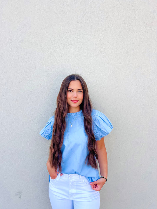 Phoebe Blouse in Baby Blue
