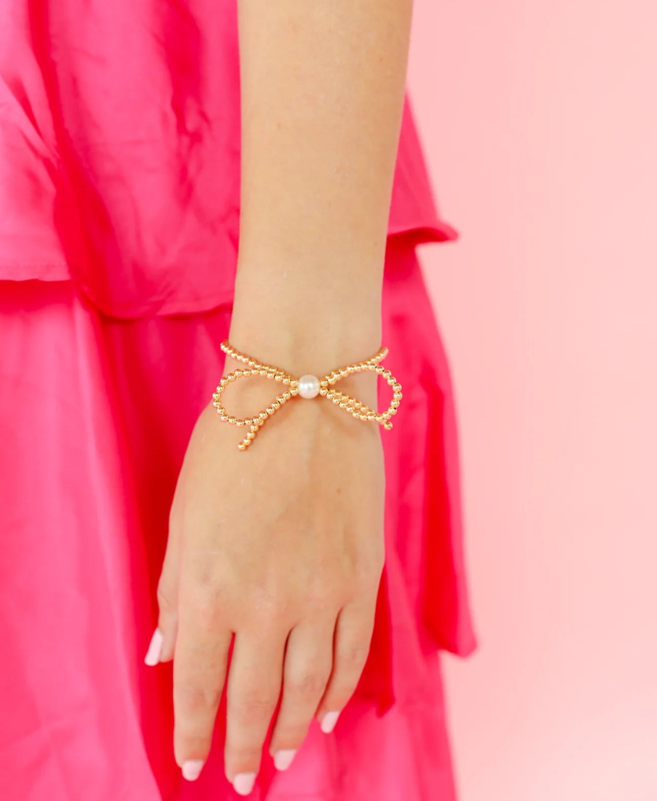 Beaded Blondes Gold Bow Bracelet