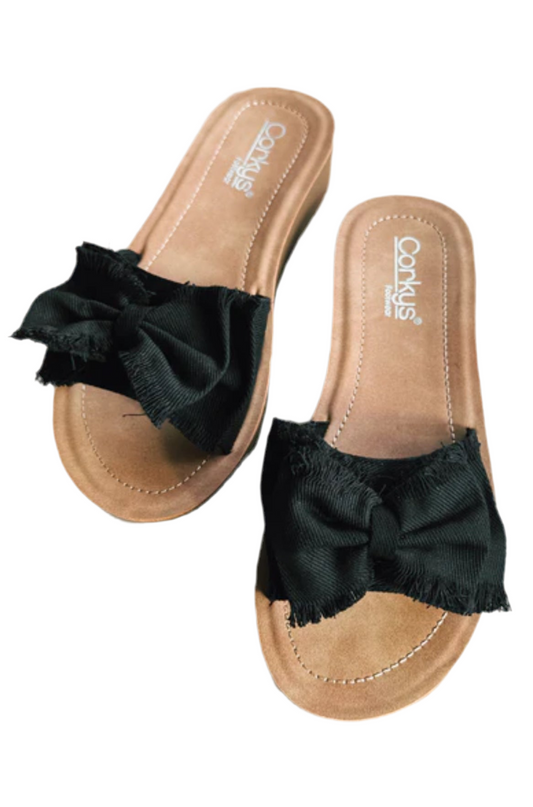 Beach Day Bows Sandal - black