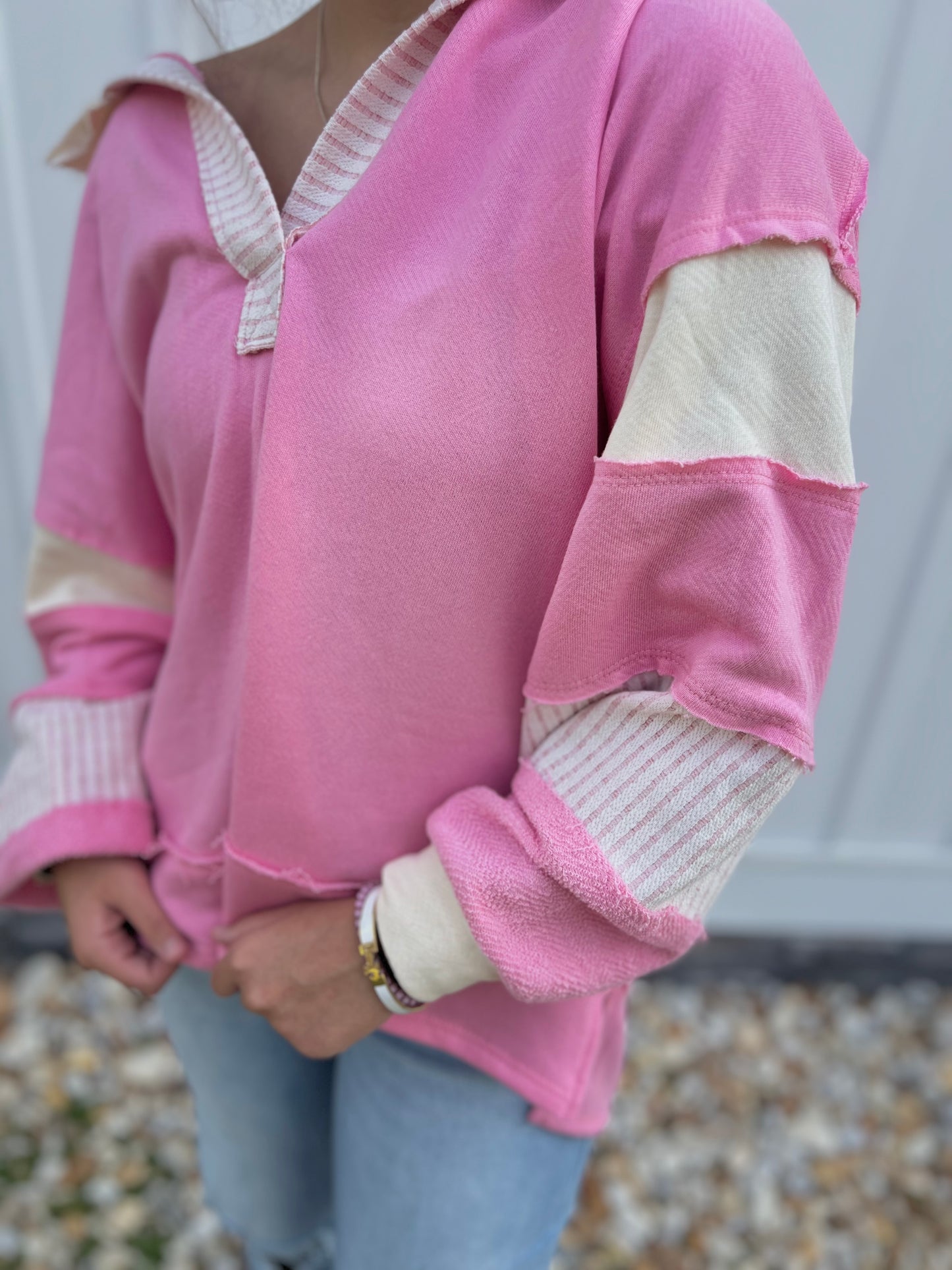 French Terry Pullover in Bubblegum