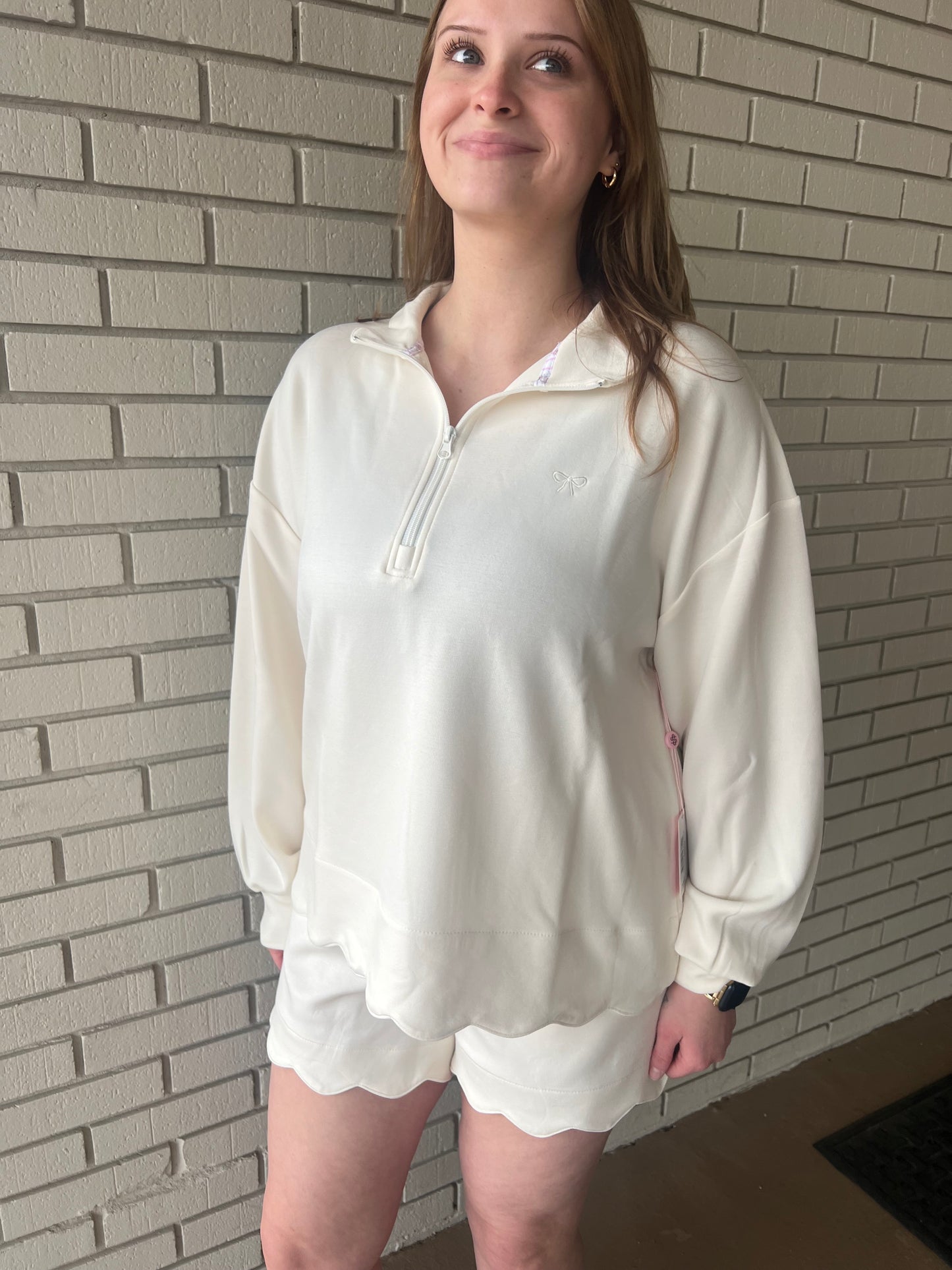 The Scalloped Cream Top