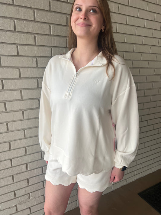 The Scalloped Cream Top