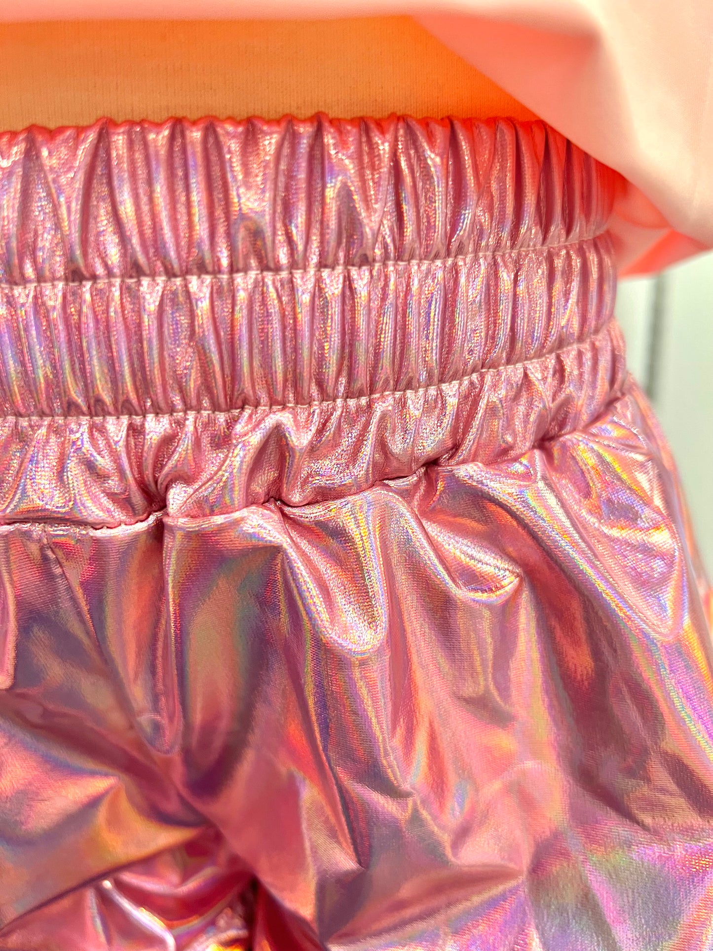Little Girls Pink Metallic Shorts