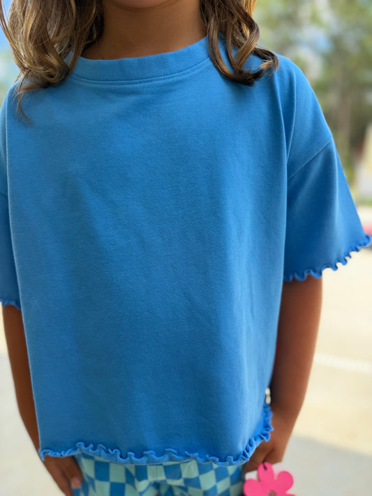 Azure Ruffle Tee