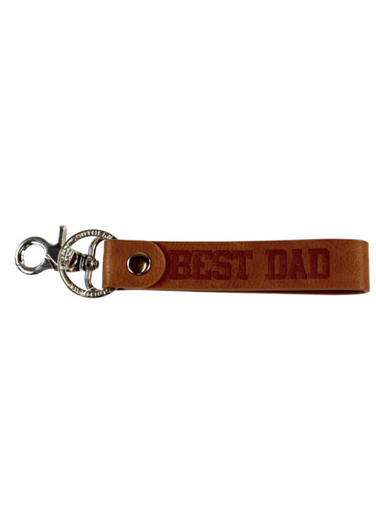 Simply Southern Men’s Leather Keychain In Best Dad