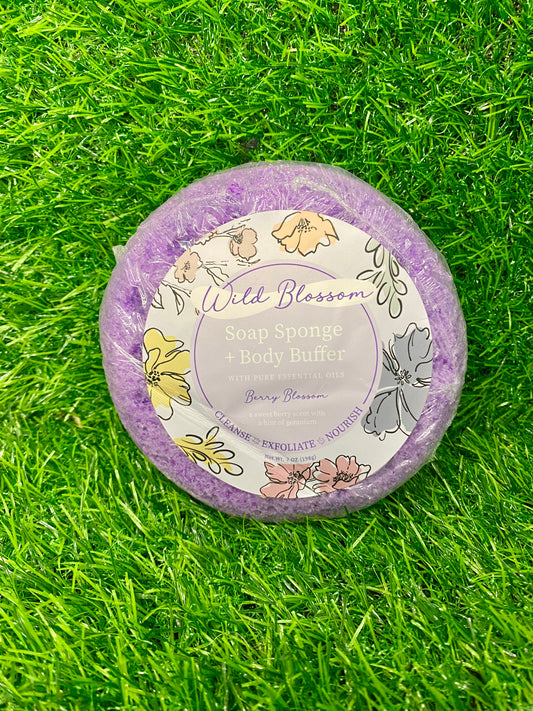 Wild Blossom Soap Sponge and Body Buffer in Berry Blossom