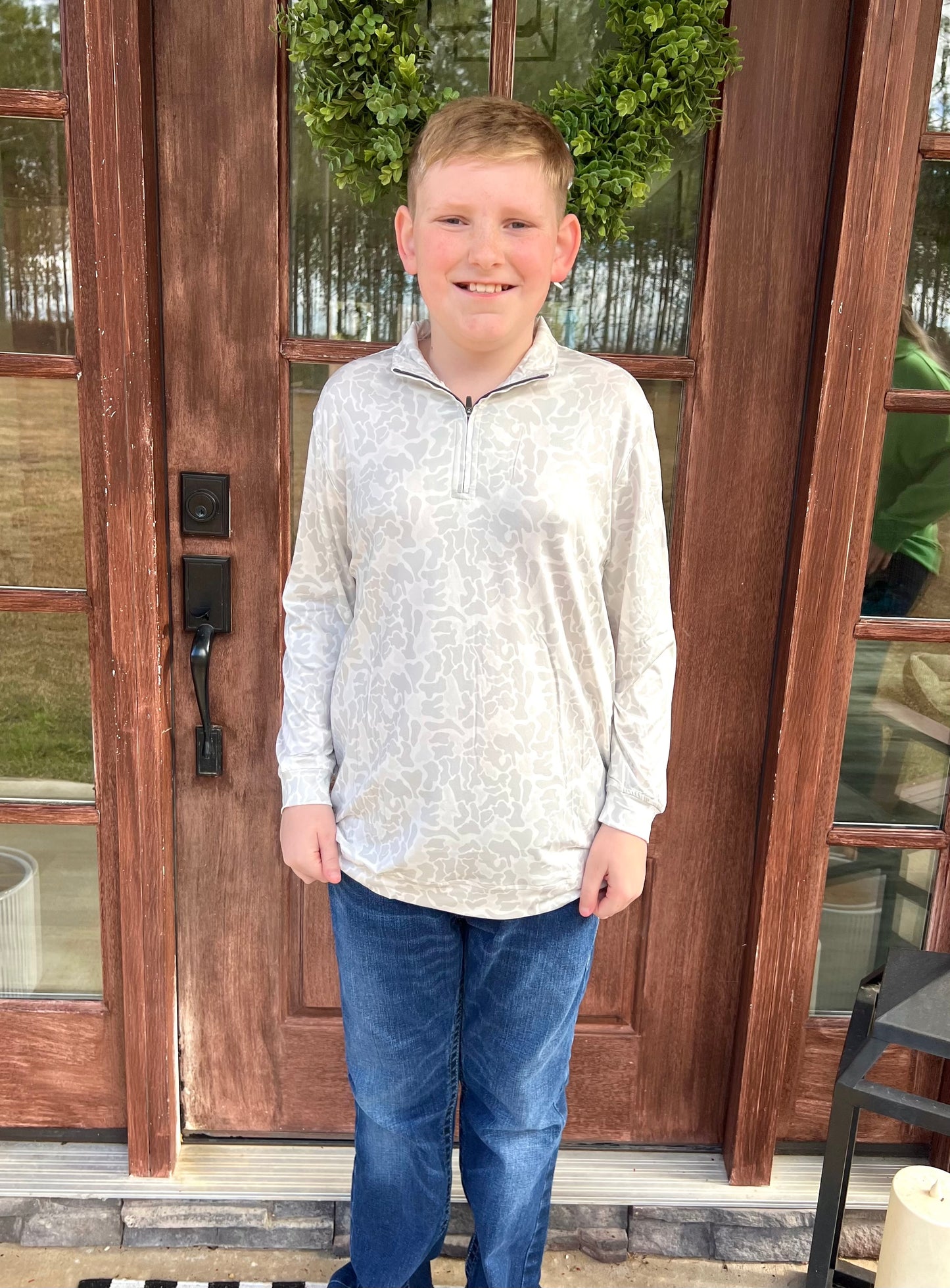 Boys Snow Camo Pullover | Properly Tied