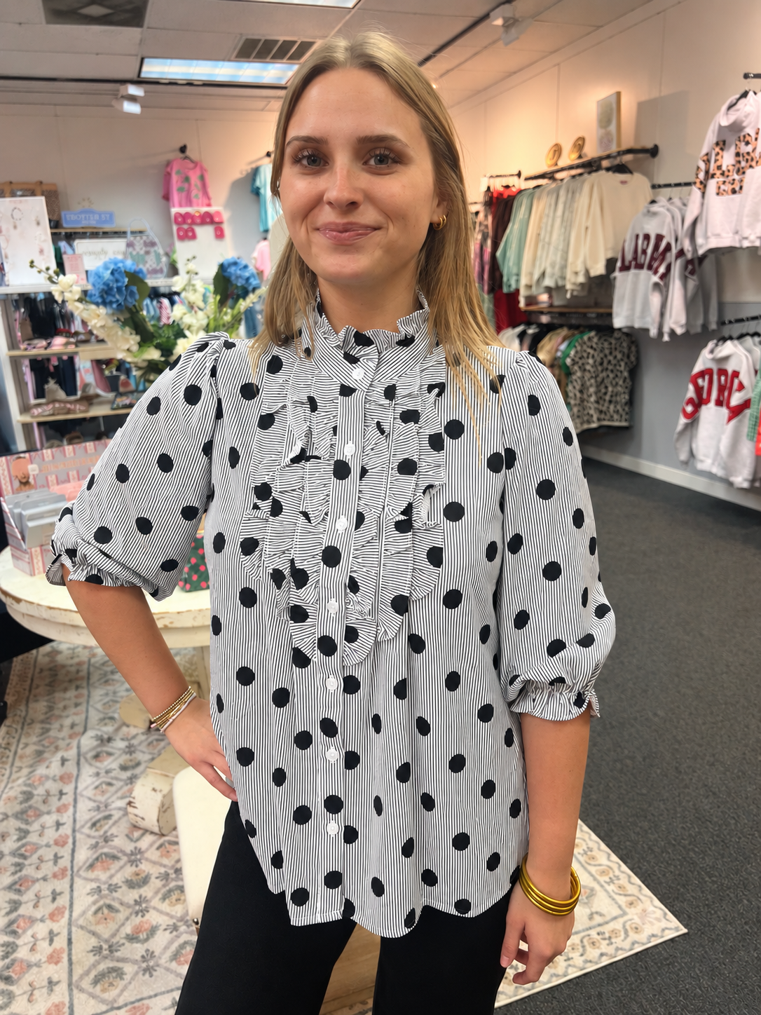 Poppy and Pinstripe Blouse