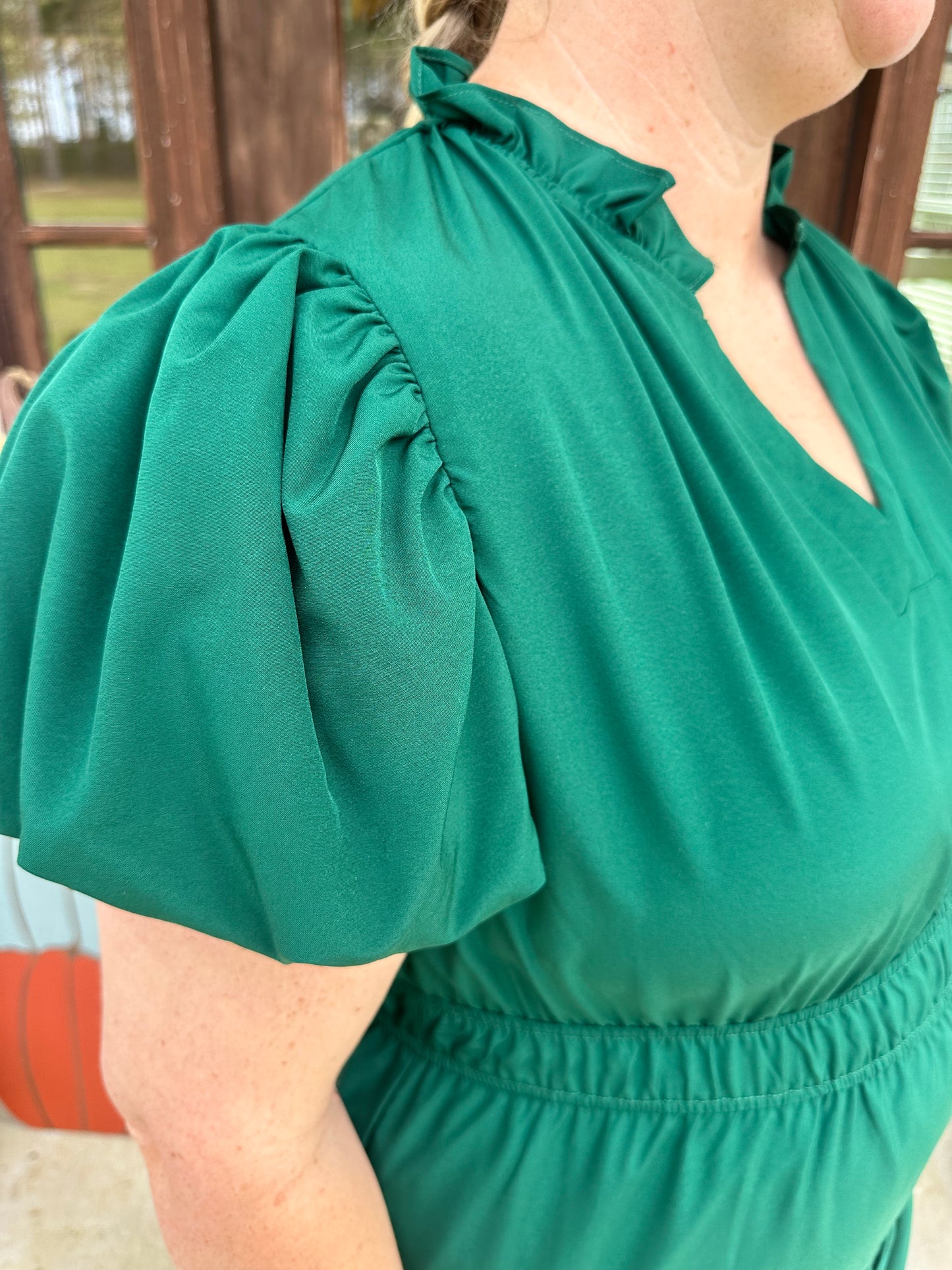 Michelle Maxi Dress Curvy in Forest Green