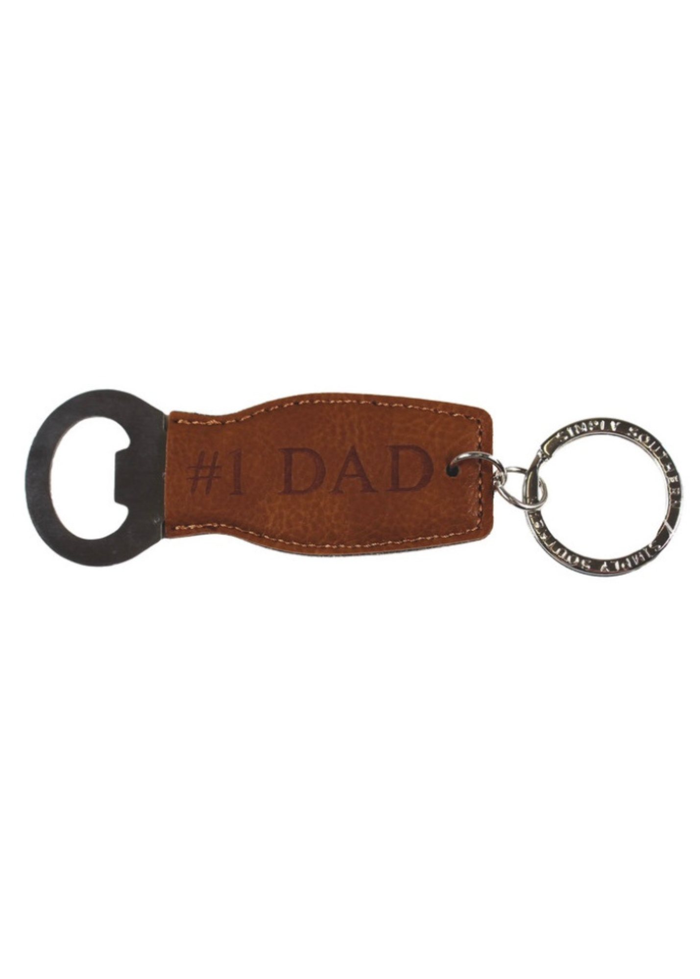 Simply Southern Men’s Bottle Opener Leather Key Chain in #1 Dad