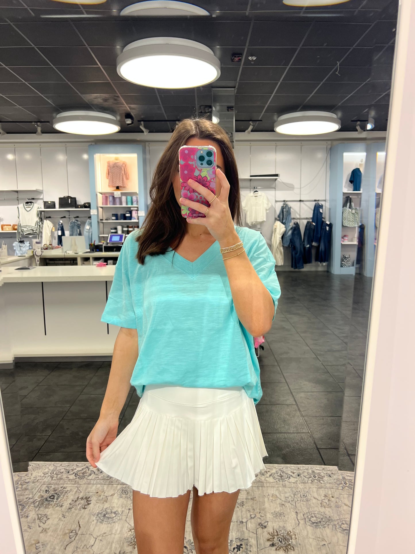 Vneck Tee in Aqua | Simply Southern