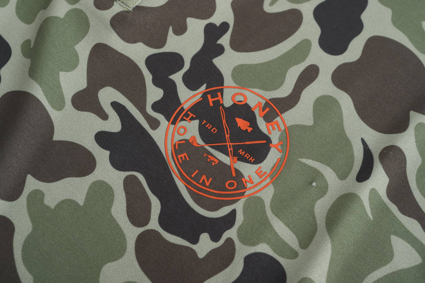 Honey Hole Outdoors Performance Polo in Woodland Camo