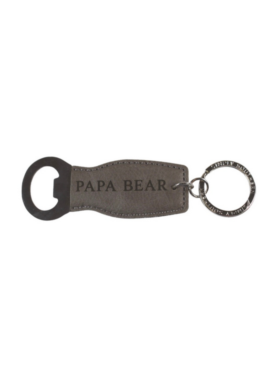 Simply Southern Men’s Bottle Opener Leather Key Chain in Papa Bear