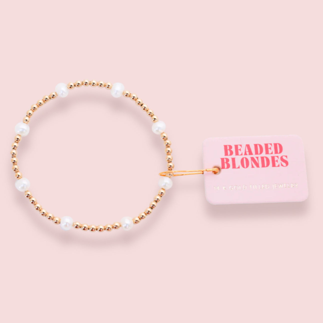 Beaded Blondes Kate Pearl Bracelet in Gold