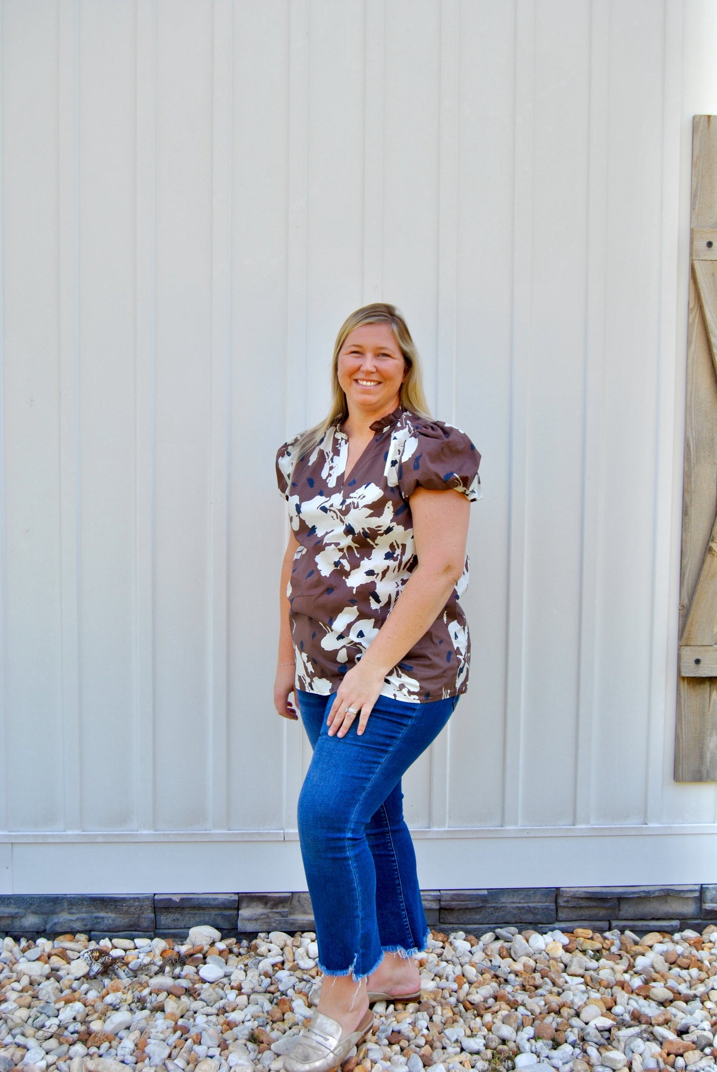 Splash of Mocha Curvy Blouse