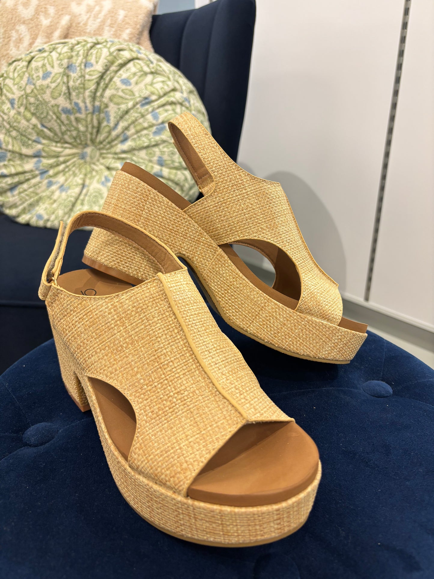Miss Carly Heel in Raffia | Corkys