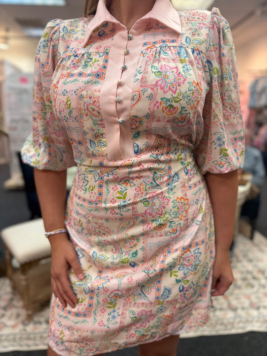 Blushing Paisley Dress