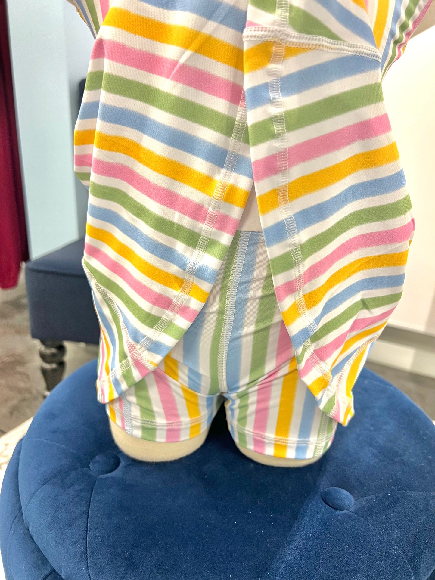 Little Girls Striped Romper Dress