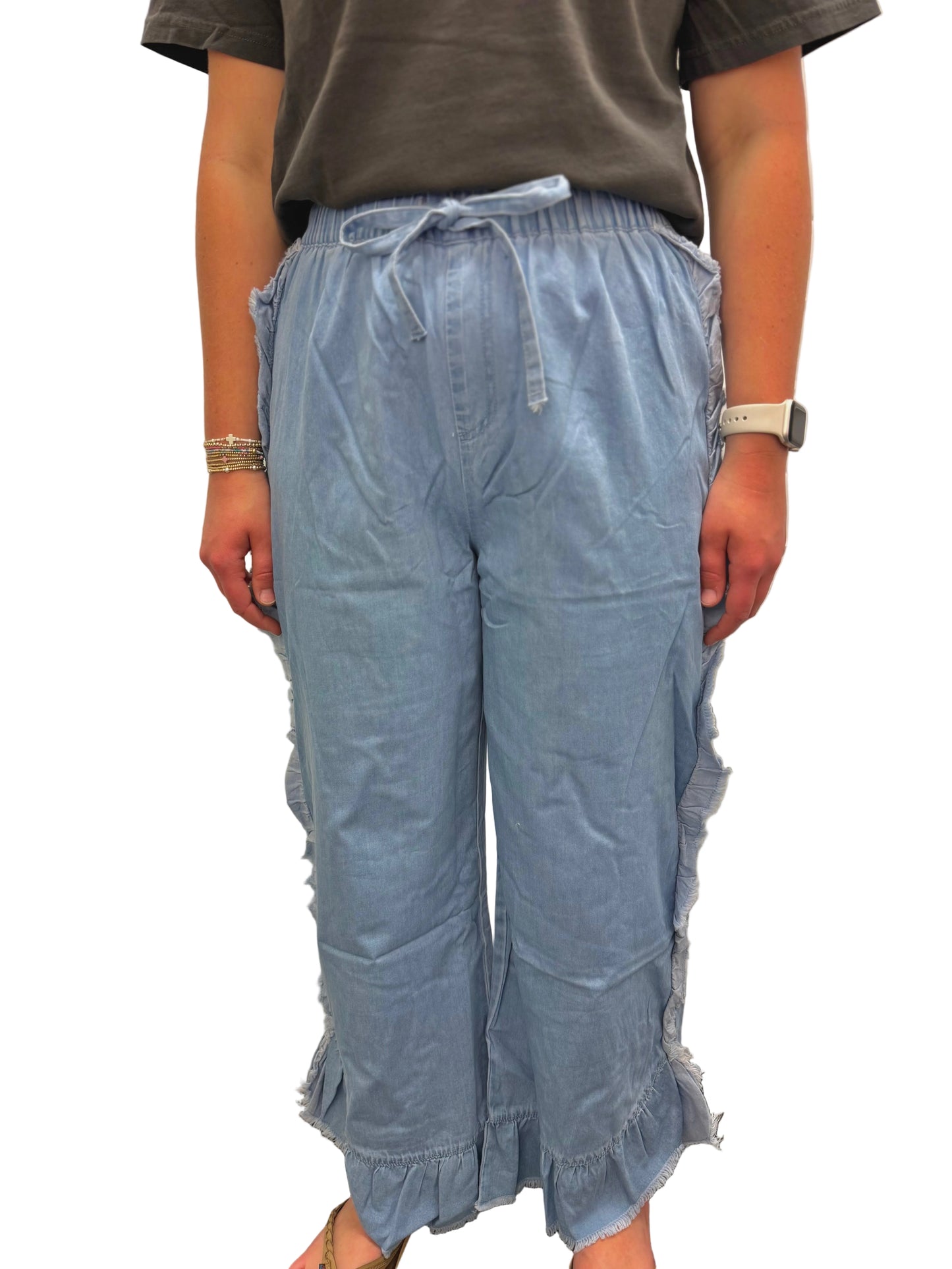 The Ruffle Denim Pants