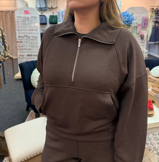 The Quarter Zip Coffee Sweater