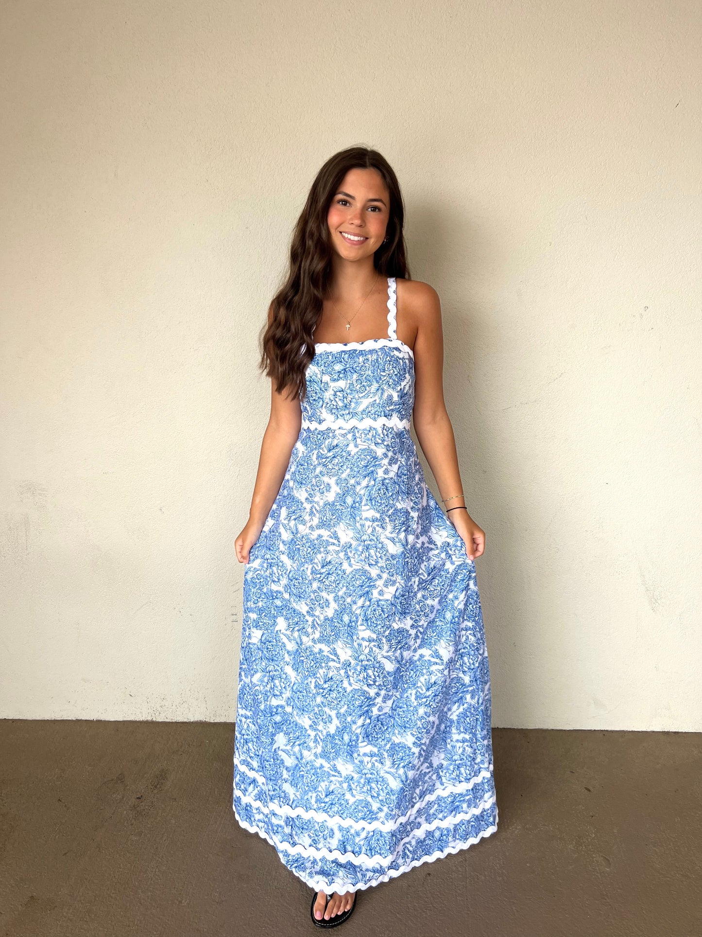 Blue Floral Maxi Dress | Simply Southern