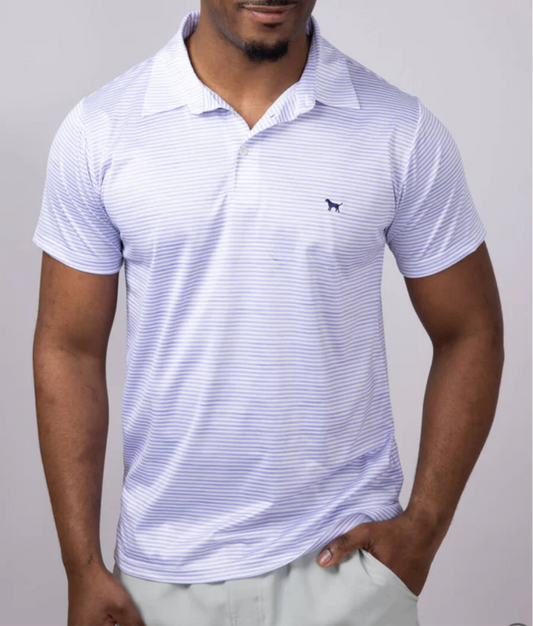 Men’s Polo in Purple Stripes | Simply Southern
