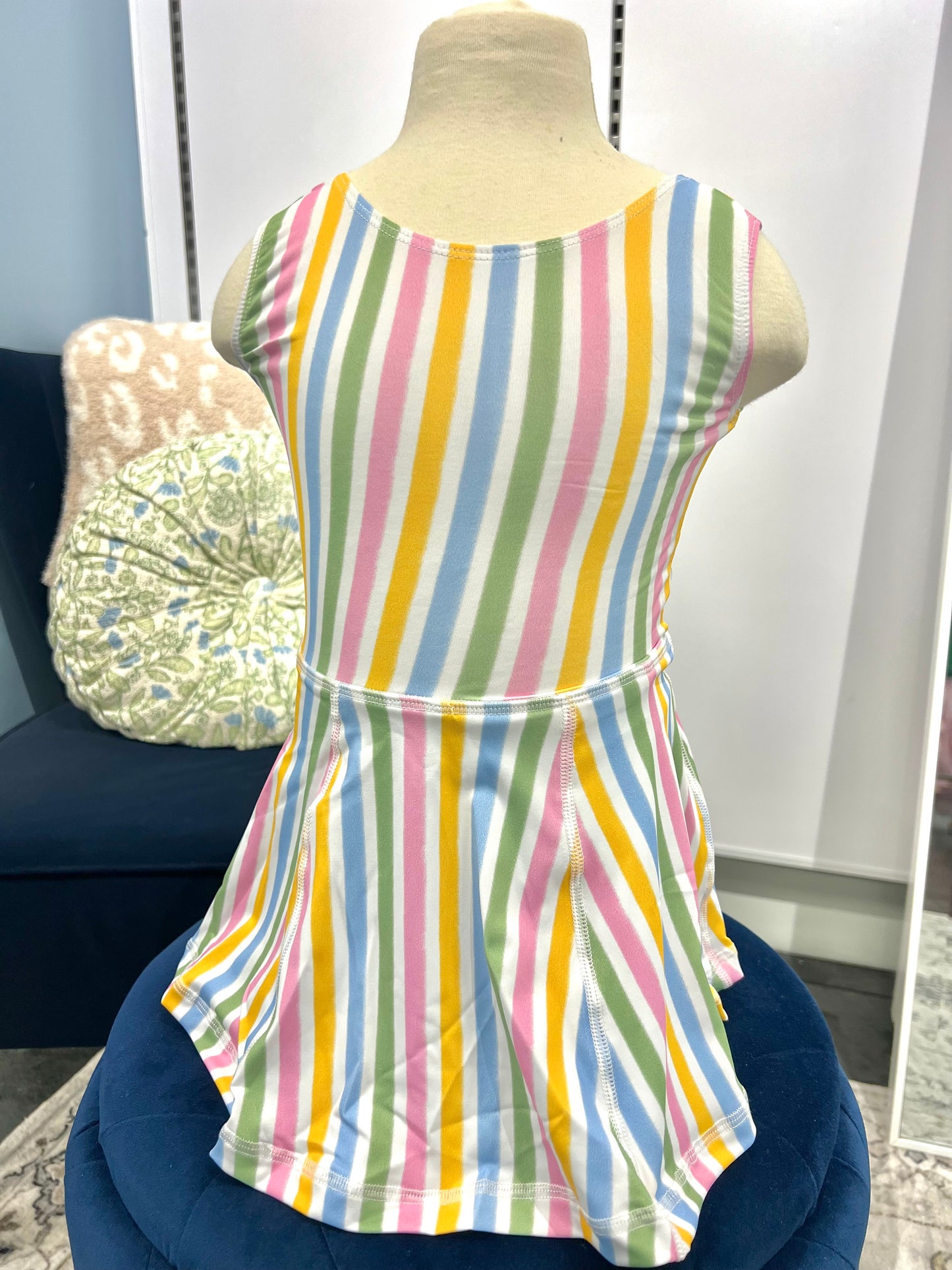 Little Girls Striped Romper Dress