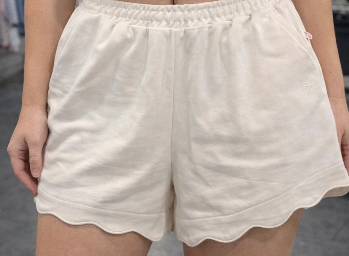 The Scalloped Cream Shorts