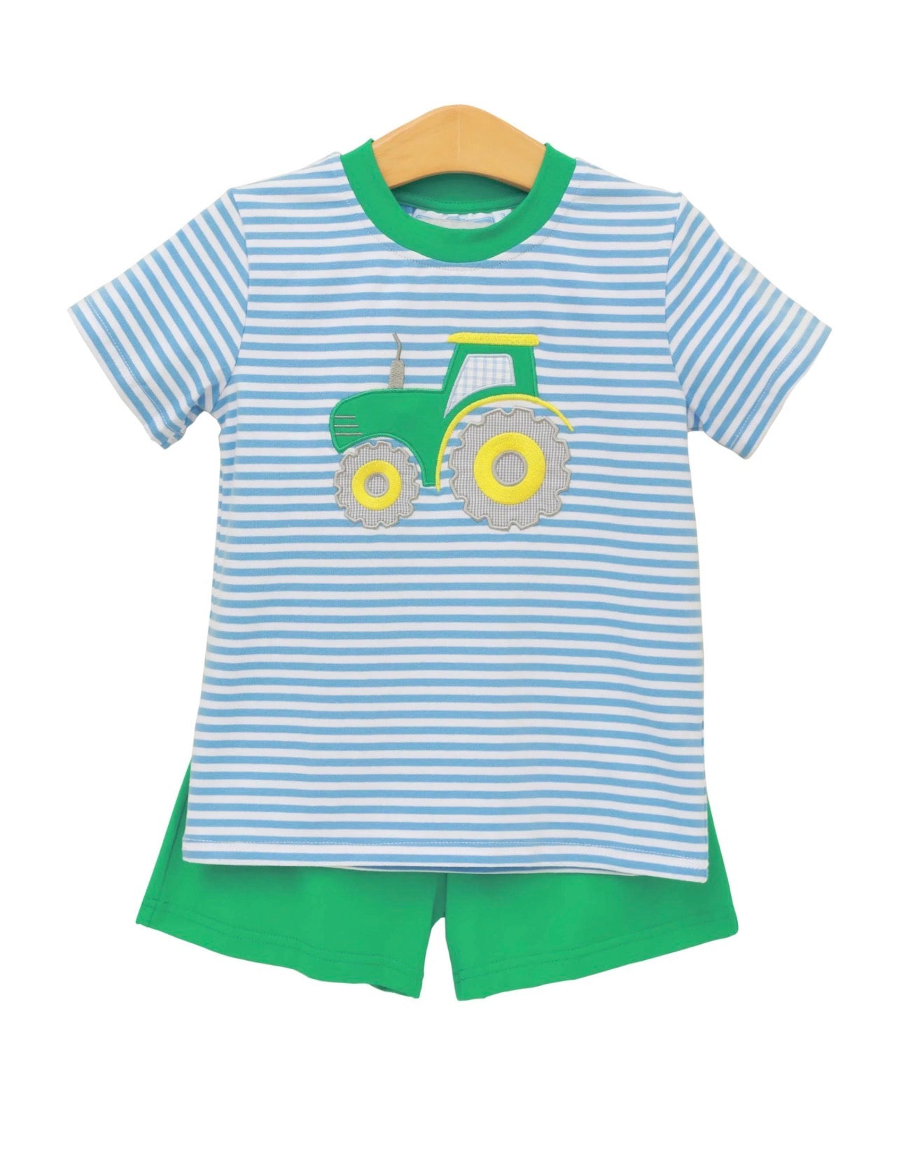 Blue Tractor Stripe Set