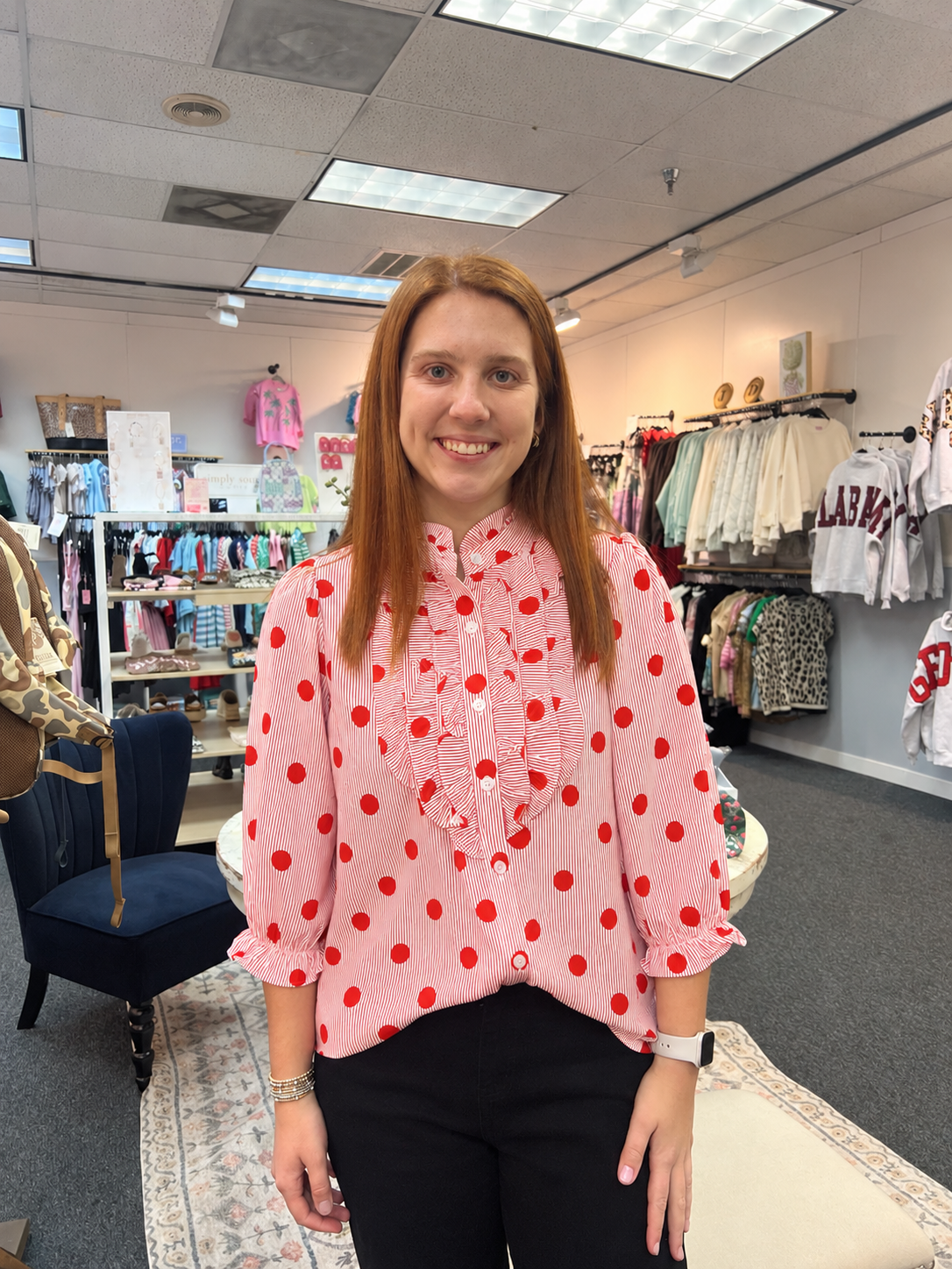 Poppy and Pinstripe Blouse