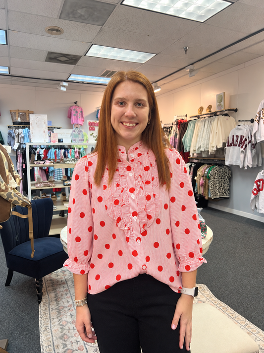 Poppy and Pinstripe Blouse