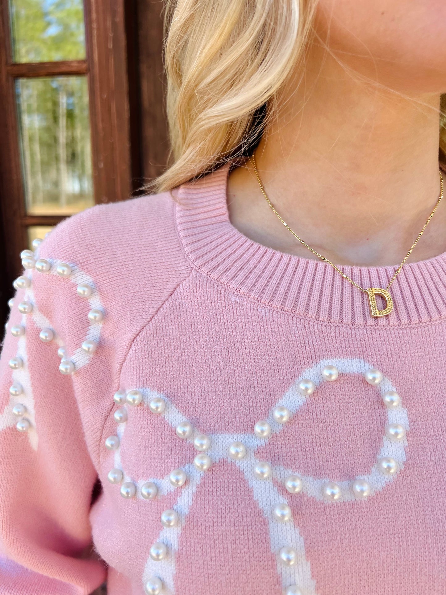 Gracie Pearl Bow Sweater