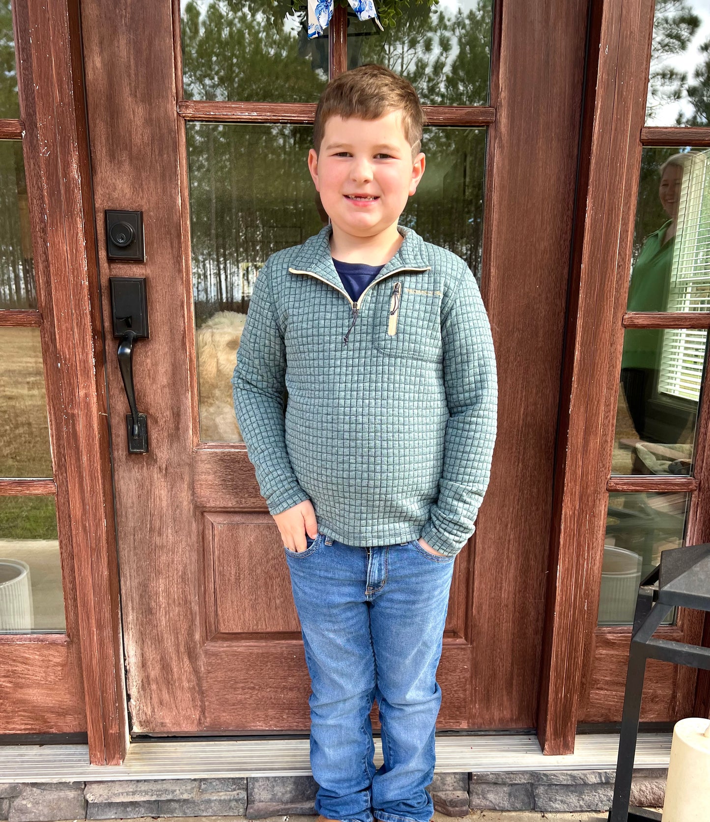 Properly Tied Boys Delta Pullover Brush Green