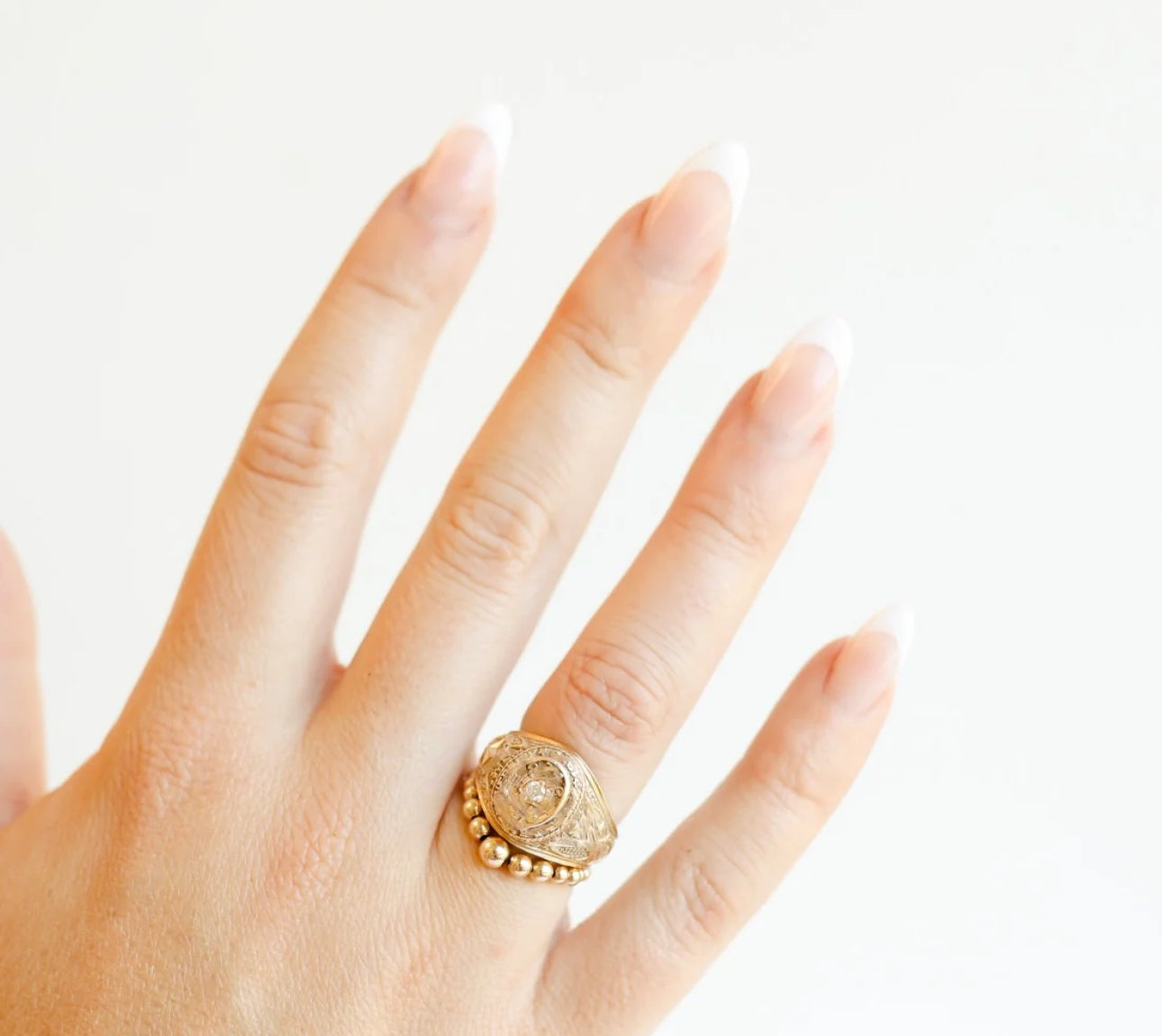 Lauren Cascade Beaded Band 3mm in Gold
