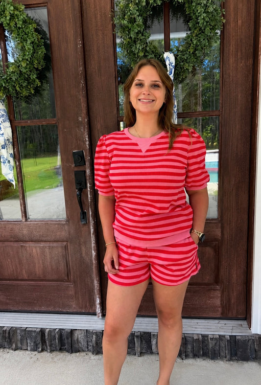 The Coral Stripe Set