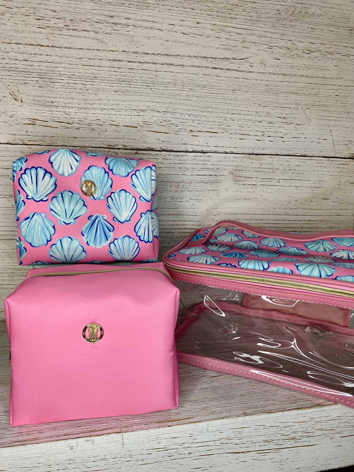 Simply Southern Cosmetic Travel Bag Set in Sea Shell