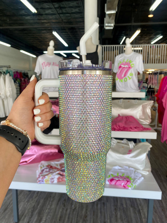 Simply Southern Rhinestone 40 oz Tumbler in Silver