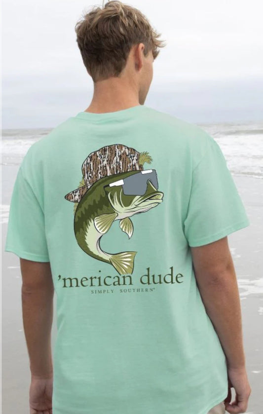 Simply Southern Men’s ‘Merican Dude Cool Bass Short Sleeve Tee