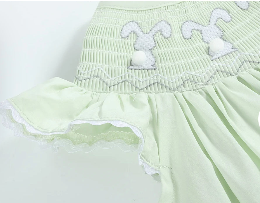 Little Girls Honeydew Bunny Dress