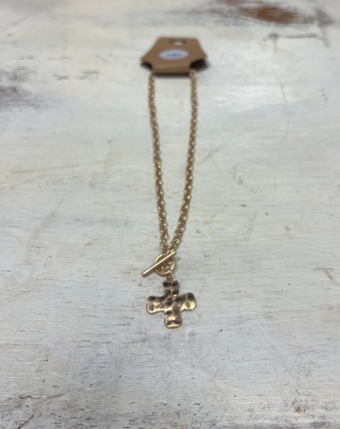 Cross Toggle Chain Necklace