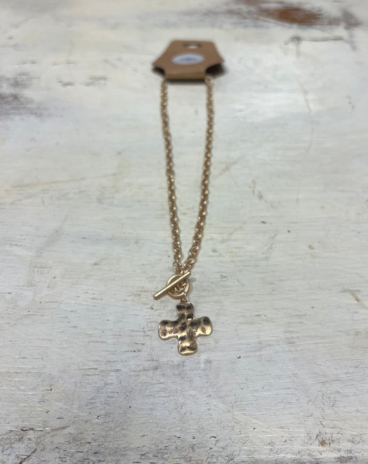 Cross Toggle Chain Necklace
